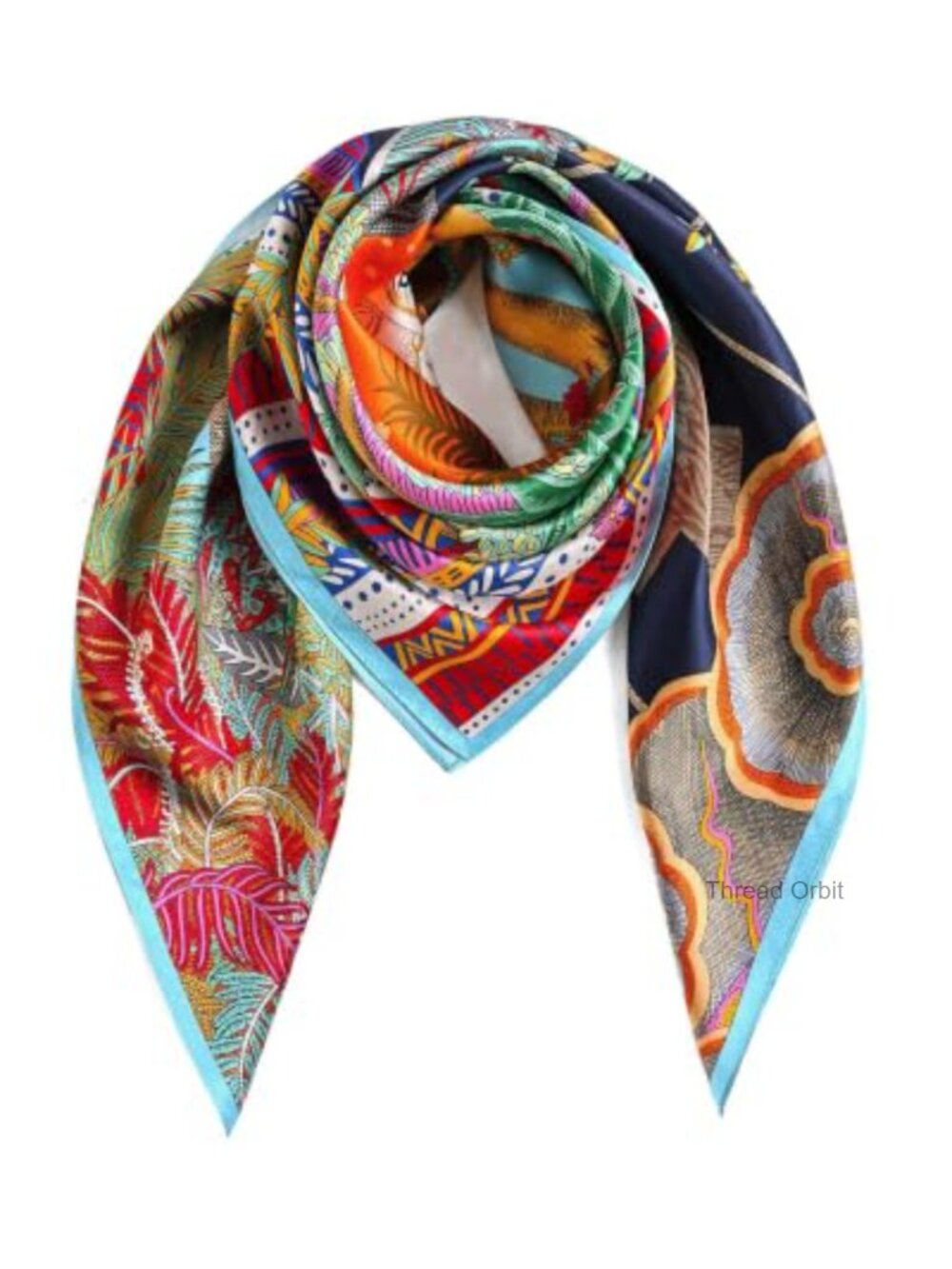 100% Mulberry Silk Scarf 35x35 Large Square Lightweight Headscarf Shawl
